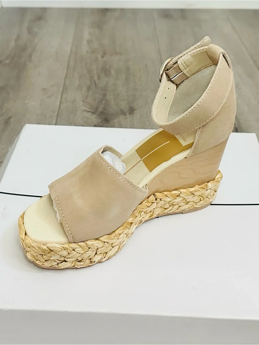 NEW Dolce Vita Otis Platform Wedge Espadrille Suede Sandals Size 7.5